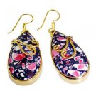 Riyogems Turquoise Indian Gold Plate Valentine Earring L 2.2in Gpetur-82017