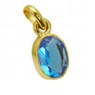 Riyogems Blue Topaz Cz Gold Plated Wholesale Multi Strand Pendant L 1.2in Gppbtc