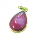Riyogems Druzy Drusy 18c Gold Plated Ribbon Pendant L 1.5in Gppdru-24057