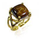 Riyo Tiger Eye Gold Plate Jewellery Sports Ring Sz 6.5 Gprtey6.5-80007