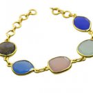 Riyo   Gemstone  18kt Gold Plated Sophisticated Bracelet W 7.5in Gpbramul-53002