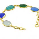 Riyo   Gemstone  18kt Gold Plated Sporty Bracelet W 7.5in Gpbramul-53005