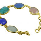 Riyo   Gemstone  18kt Gold Plated Studded Bracelet W 7.5in Gpbramul-53009