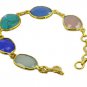 Riyo Gemstone 18kt Gold Plated Studded Bracelet W 7.5in Gpbramul-53009