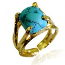 Riyo Turquoise 18.Kt Y Gold Plated Cameo Ring Sz 7.5 Gprtur7.5-82203