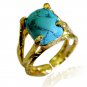 Riyo Turquoise 18.Kt Y Gold Plated Cameo Ring Sz 7.5 Gprtur7.5-82203