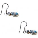 Riyo Blue Topaz Silver Craft Jewellery Spring Hoop Earrings L 0.7in Sebto-10011
