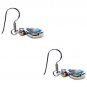 Riyo Blue Topaz Silver Craft Jewellery Spring Hoop Earrings L 0.7in Sebto-10011