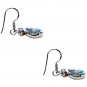 Riyo Blue Topaz Silver Craft Jewellery Spring Hoop Earrings L 0.7in Sebto-10011