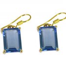 Riyogems A Blue Topaz Cz Copper 18kt Gold Plated Wear Anywhere Earring L 1.5in G