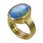 Riyo Blue Gold Plated Blue Topaz CZ Ring fine fine handmade jewelry GPRBTCZ65-9