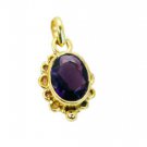 Riyogems Amethyst Cz 18 Ct Y.G. Plated Inspirational Pendant L 1.2in Gppamcz-880
