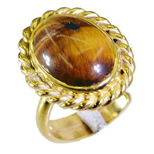 Riyo Tiger Eye 18c Ygold Plating Thumb Ring Sz 7.5 Gprtey7.5-80039
