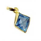 Riyogems Blue Topaz Cz 18.Kt Gold Plated Promise Pendants L 1.2in Gppbtcz-92032
