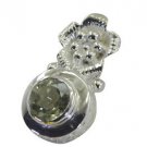 Riyo A Green Amethyst 925 Solid Sterling Silver Rough Cut Pendant L 1.2in Spgam-