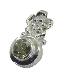 Riyo A Green Amethyst 925 Solid Sterling Silver Rough Cut Pendant L 1.2in Spgam-