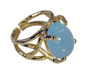 Riyo Blue Chalcedony 18kt Gold Plating Guard Ring Sz 5.5 Gprbch5.5-8060
