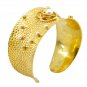 Riyo   Gemstone  18kt Gold Plated Polished Bangle W 1.25in Gpbmul-52026