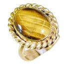 Riyo Tiger Eye 18.Kt Gold Platings Gimmal Ring Sz 6.5 Gprtey6.5-80030