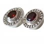 Riyo Red Garnet 925 Solid Sterling Silver Sophisticated Earring L 0.7in Segar-26
