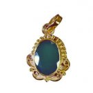 Riyogems Green Onyx Jewelry Gold Plated Crossover Pendant L 1.2in Gppgon-30061