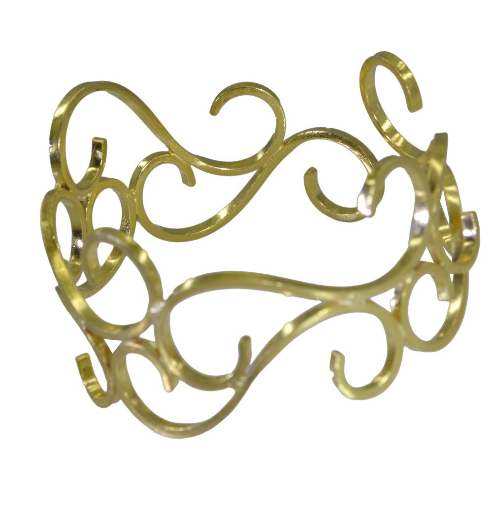 Riyo A Plain  18kt Gold Plated Sassy Bangle W 1.5in Gppban-120001