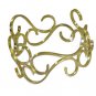 Riyo A Plain 18kt Gold Plated Sassy Bangle W 1.5in Gppban-120001