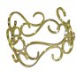 Riyo A Plain 18kt Gold Plated Sassy Bangle W 1.5in Gppban-120001