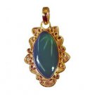 Riyogems Green Onyx 18kt Gold Plated Equestrian Pendant L 1.2in Gppgon-30033