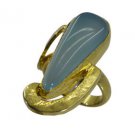 Riyo A Blue Chalcedony  18kt Gold Plated Gorgeous Ring Gprbch70-8081