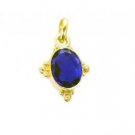Riyogems Blue Sapphire Cz 18kt Y Gold Plating Eternity Band Pendants L 1.2in Gpp