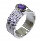Riyo Purple 925 sterling silver Amethyst Ring knockout lab created gemstone jewe