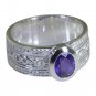 Riyo Purple 925 sterling silver Amethyst Ring knockout lab created gemstone jewe