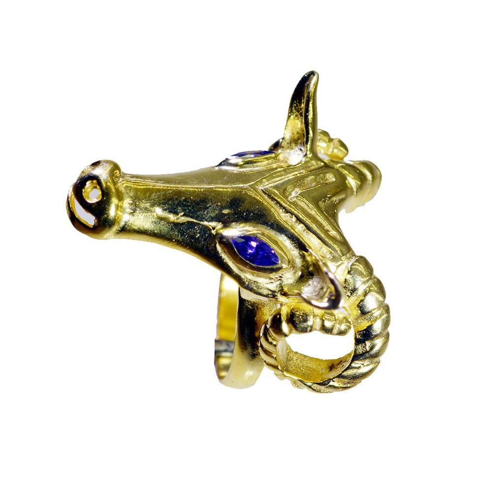 Riyo   Gemstone  18kt Gold Plated Deer Ring Gprdeer70-180001
