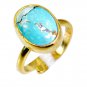 Riyo Turquoise Jewellery Gold Plated  Ring Sz 6.5 Gprtur6.5-82036