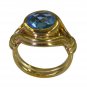 Riyo Blue Gold Plated Blue Topaz CZ Ring inviting gemstone costume jewelry GPRB