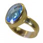 Riyo Blue Gold Plated Blue Topaz CZ Ring aesthetic gemstone jewelry stores GPRB
