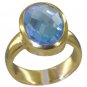 Riyo Blue Gold Plated Blue Topaz CZ Ring aesthetic gemstone jewelry stores GPRB