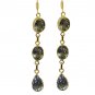 Riyogems A Green Amethyst Copper 18kt Gold Plated Masculine Earring L 2.5in Gpeg