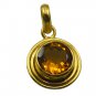 Riyogems Golden Citrine Cz Copper 18kt Gold Plated Stylish Pendant L 1.25in Gppc