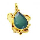 Riyogems Green Onyx 18 Ct Gold Plated Journey Pendants L 1.2in Gppgon-30020
