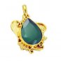 Riyogems Green Onyx 18 Ct Gold Plated Journey Pendants L 1.2in Gppgon-30020