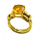 Riyo Golden Citrine Cz  18kt Gold Plated Semi Translucent Ring Gprcicz70-94030