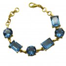 Riyo A Blue Topaz Cz  18kt Gold Plated Scratchresistant Bracelet W 7.5in Gpbrabt