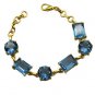 Riyo A Blue Topaz Cz 18kt Gold Plated Scratchresistant Bracelet W 7.5in Gpbrabt