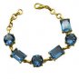 Riyo A Blue Topaz Cz 18kt Gold Plated Scratchresistant Bracelet W 7.5in Gpbrabt