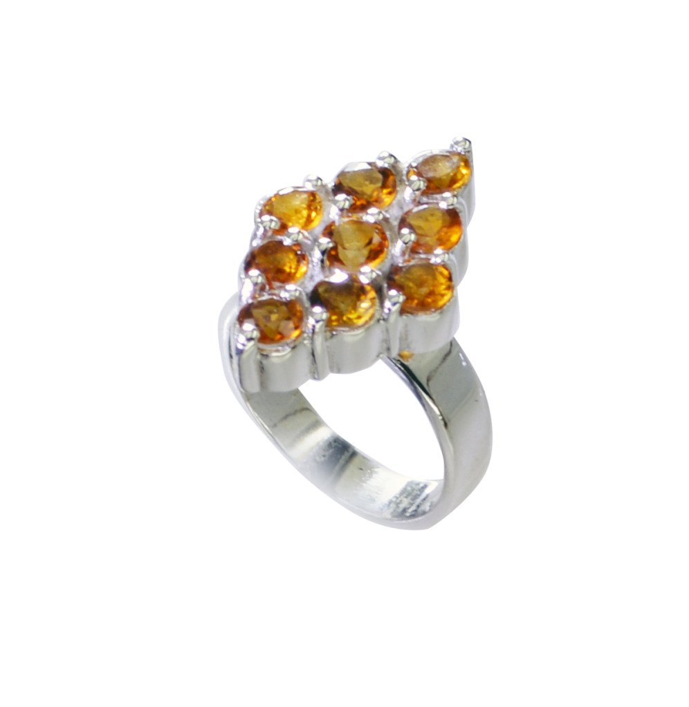 Riyo Citrine Silver Jewellery Supplier Wide Silver Band Ring Sz 7 Srcit7-14070