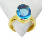 Riyo Blue Topaz Cz Plated Gold Jewelry Purity Ring Jewelry Sz 7 Gprbtcz7-92046