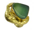 Riyo A Green Onyx  18kt Gold Plated Glitzy Ring Gprgon105-30084