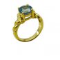 Riyo A Blue Topaz Cz 18kt Gold Plated Striking Ring Gprbtcz80-92102
